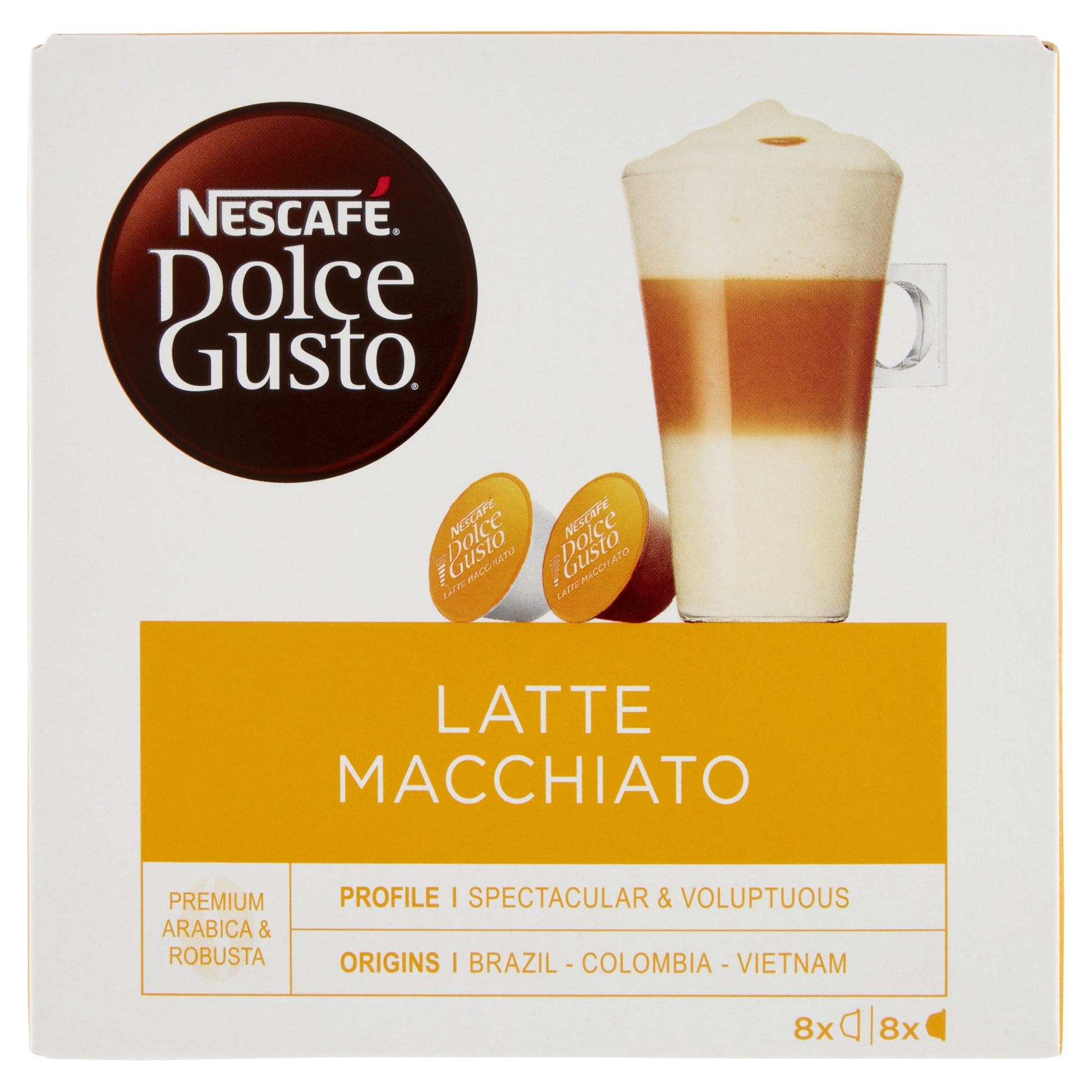 Nescafé Dolce Gusto Kaffeekapseln Latte Macchiato – für Dolce Gusto – 16 Kapseln