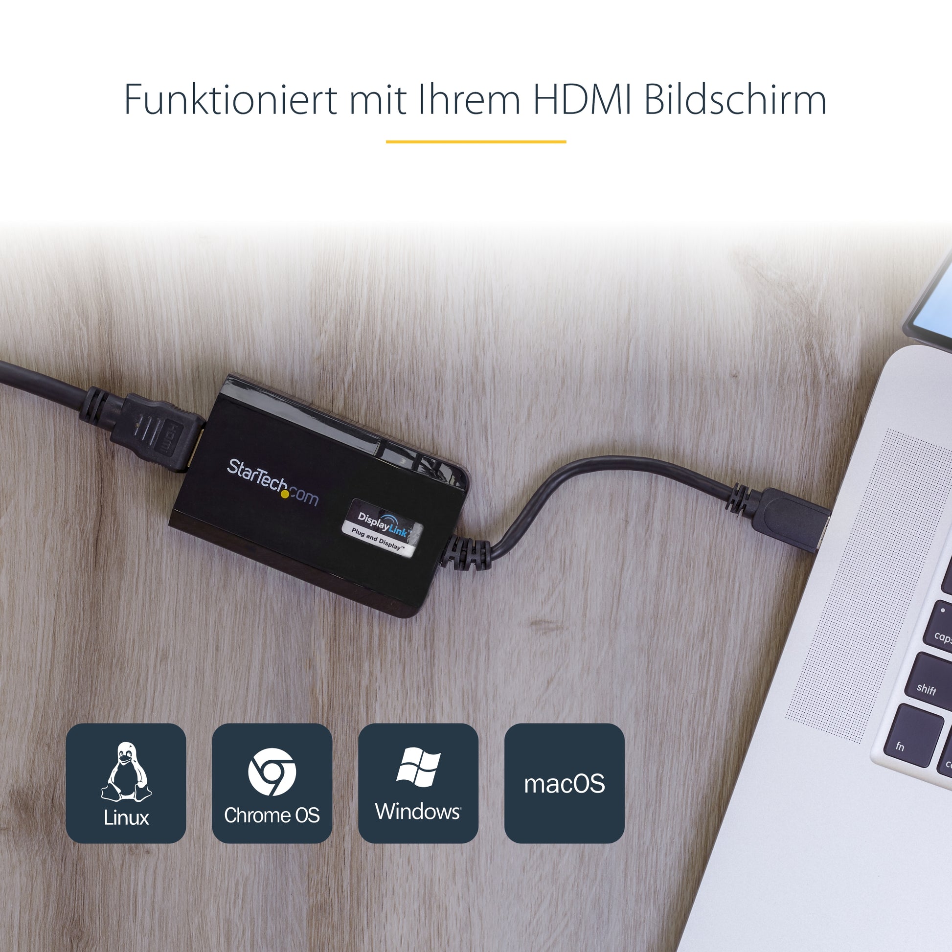 StarTech.com USB-A zu HDMI Adapter – 1920 × 1200, USB 3.2 Gen 1, 0,9 m, für Windows/Mac/Linux