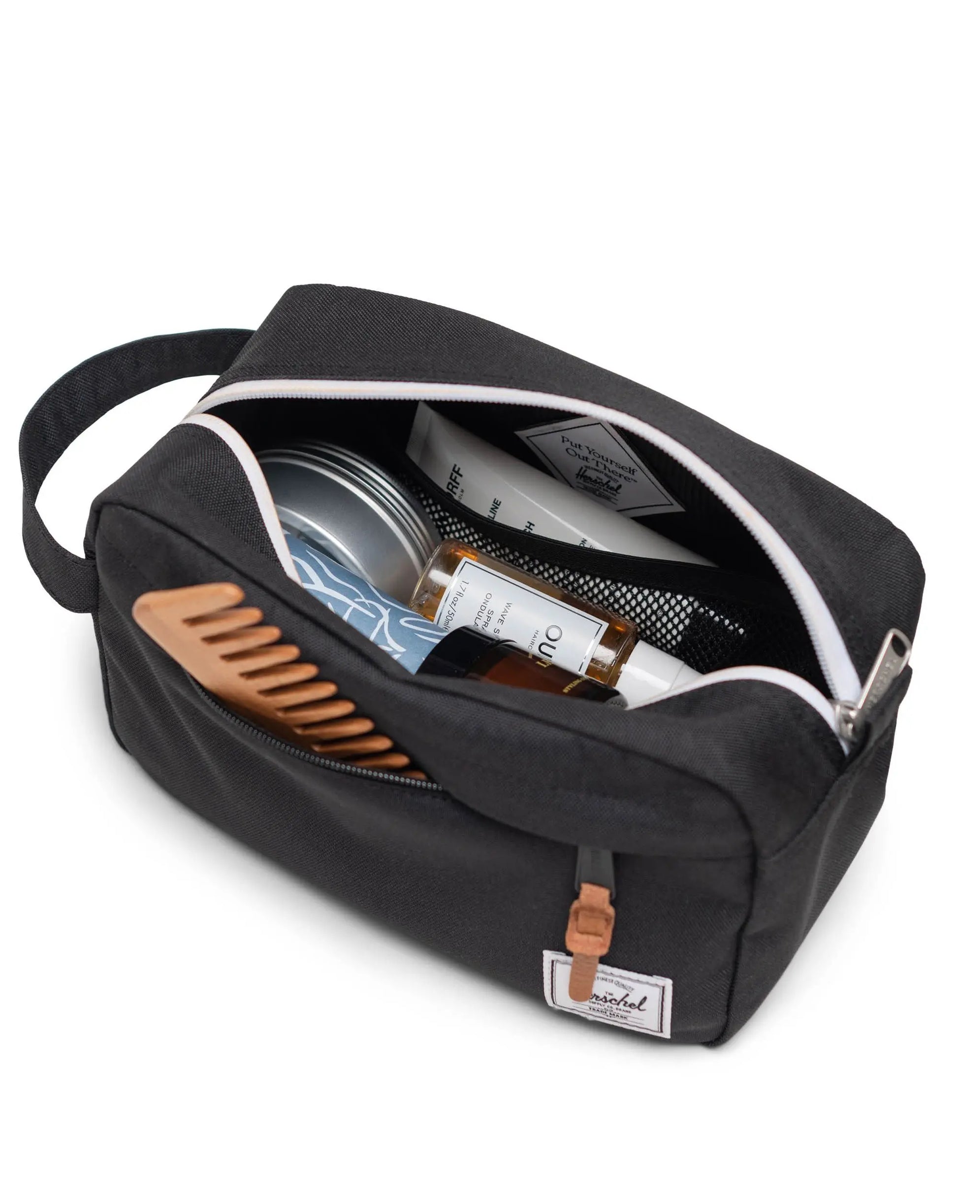 Herschel Kulturbeutel – wasserfest, Reissverschluss – 5 l – schwarz, Polyester