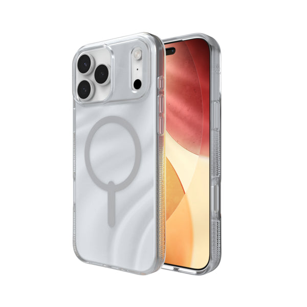 ZAGG Milan Snap Backcover – für Apple iPhone 17 Pro Max, Silber, Zion Glitter Swirl, bis 4 m Sturzsicher