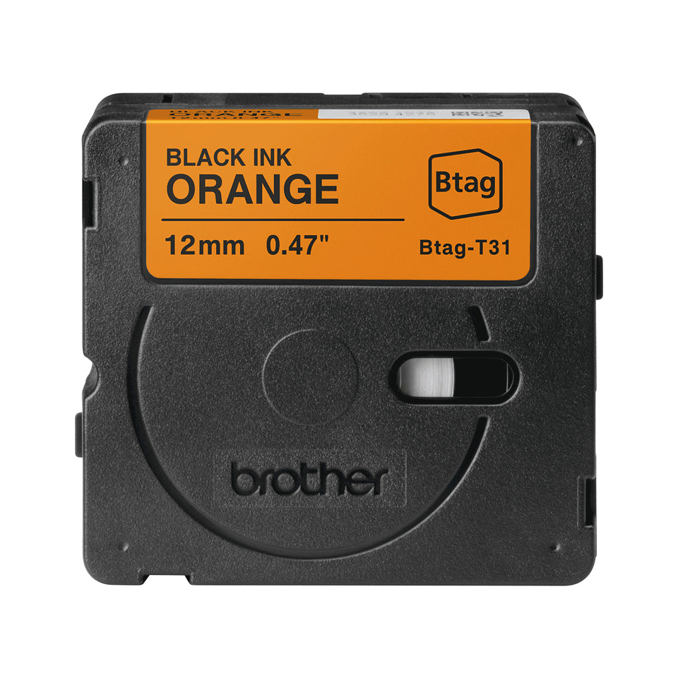 Brother Schriftband – 12 mm × 4 m, orange, schwarz