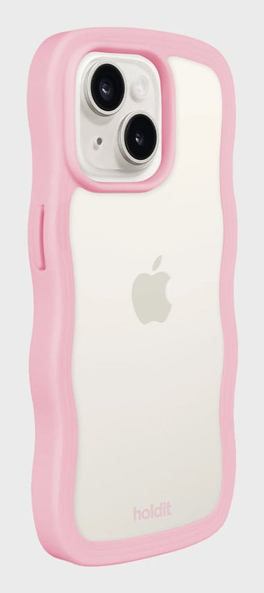 HoldIt Wavy Backcover – für Apple iPhone 17 Pro, TPU, Pink/Transparent