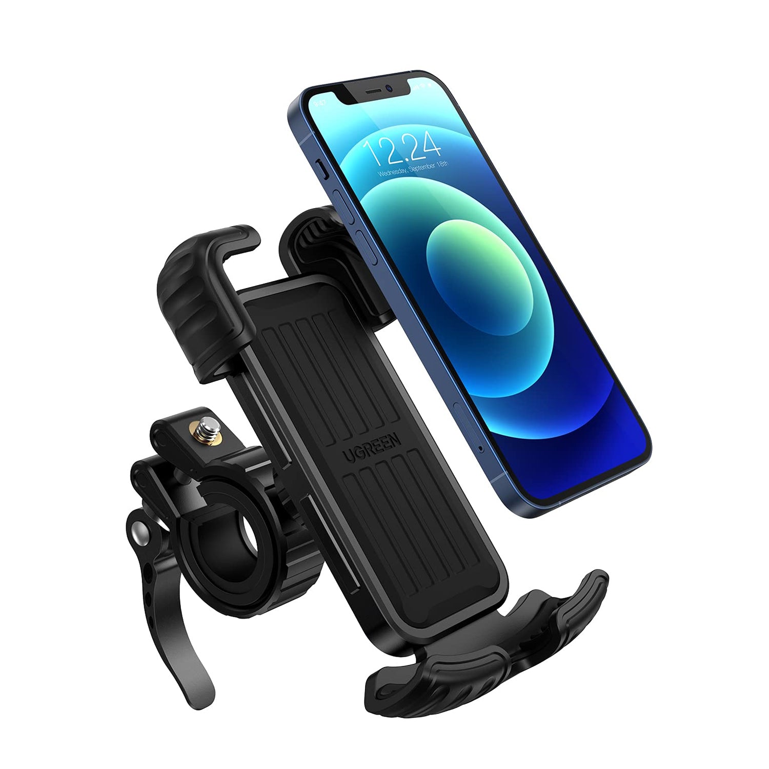 UGREEN – Fahrradhalterung, Saugnapf, 360° drehbar – für 4,6–6,8" – Schwarz, ABS/Aluminium/Silikon