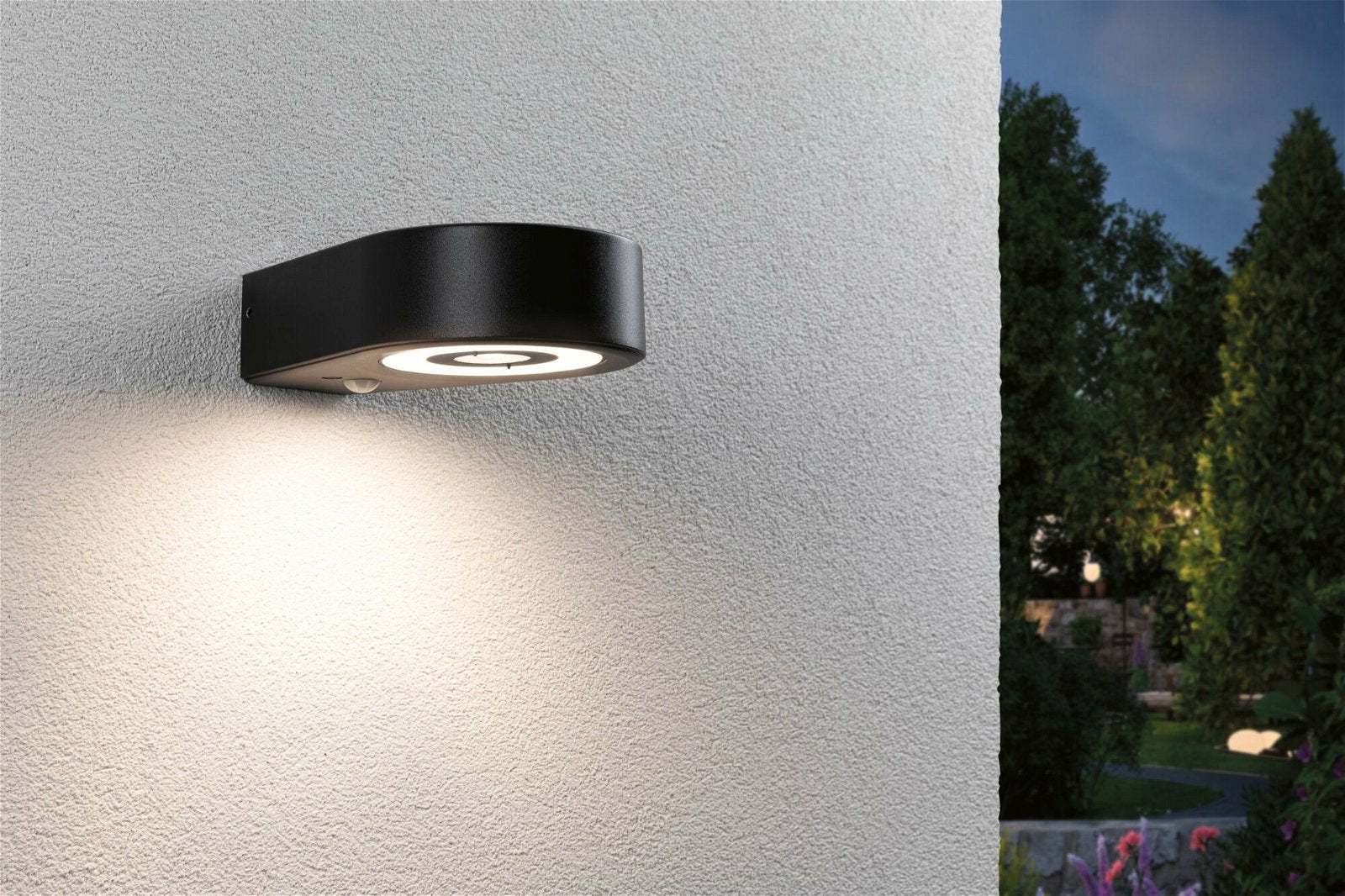 Paulmann Aussenwandleuchte – 3000 K – IP44 – Netzbetrieb – mit Bewegungsmelder – Anthrazit, Aluminium