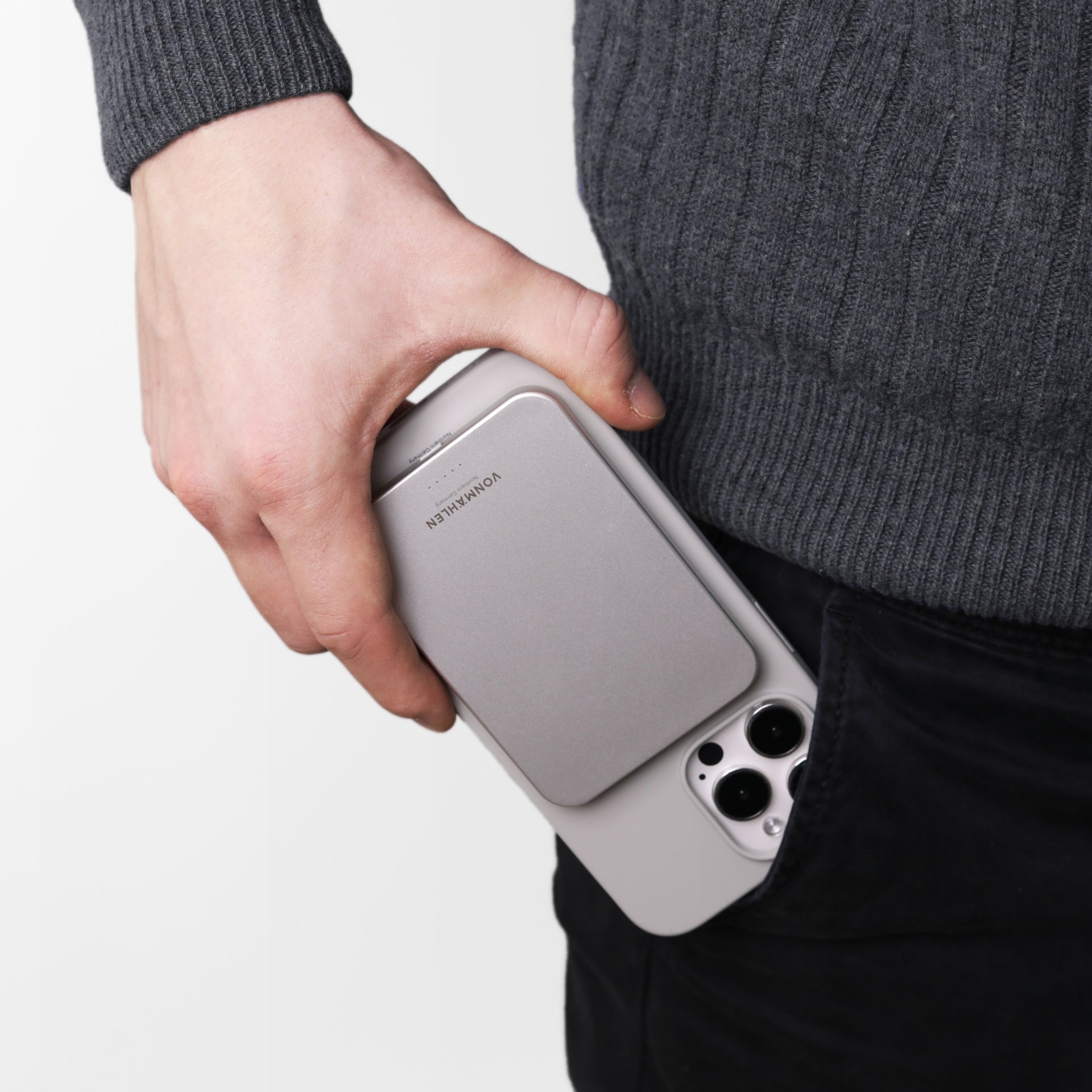 Vonmählen MagSafe Powerbank 5000 mAh, PD 15 W, 1× USB-C, für iPhone (MagSafe), Weiss