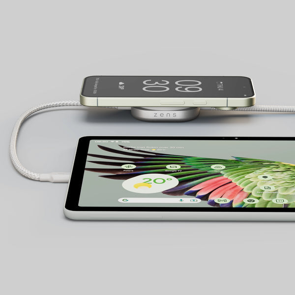 ZENS 2in1 Wireless Charger Pro 2 Kabelloses Ladegerät – Qi2 – USB‑C×2, Weiss