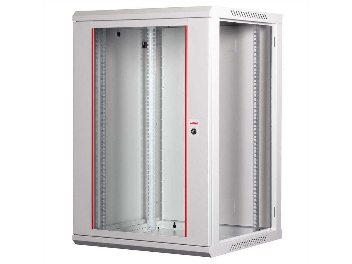 ROLINE Basic Plus – 19" Wandverteiler 18U, IP20, abschliessbar, 600 × 600 × 912 mm, lichtgrau, Stahl