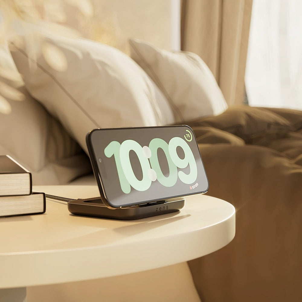 ZENS ZESC20B/00 Kabelloses Ladegerät 20 W – Qi2 – USB-C×1 – für Smartphone, Kopfhörer, Uhr – Schwarz