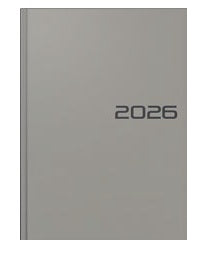 Simplex Simply Colour Line Agenda – 1 Woche/2 Seiten, gebunden, 15 × 21 cm, 2026, grau, FSC