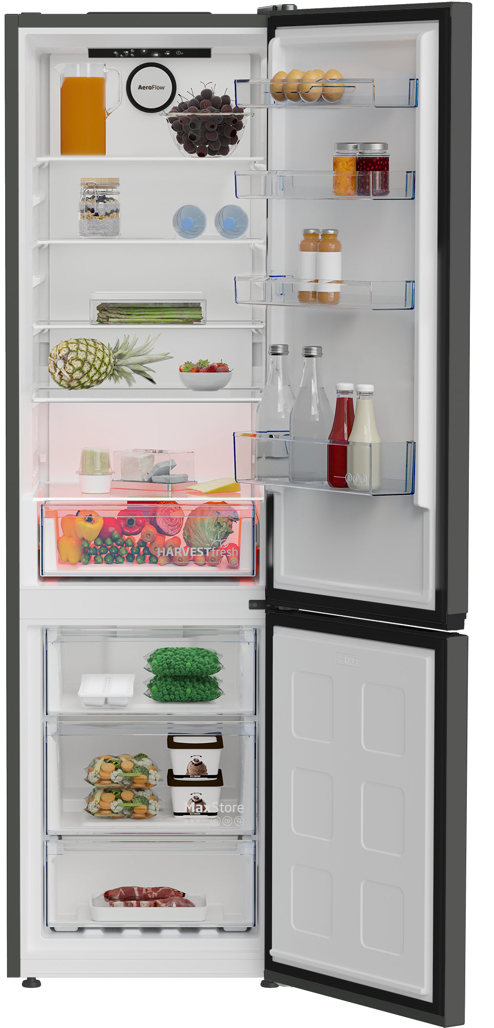 Beko Kühl-Gefrierkombination KG535 – 355 l, 230 V, Energieeffizienzklasse D, 35 dB