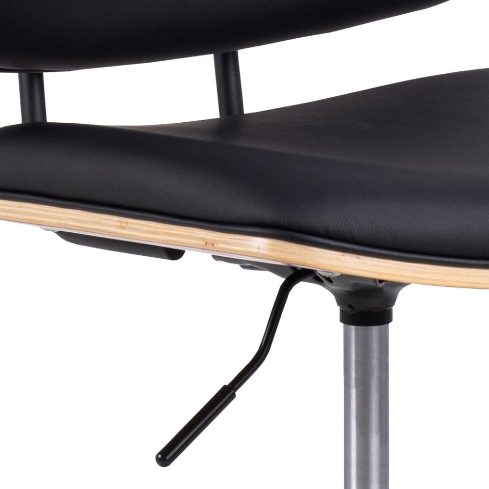 Actona AC Design Bürostuhl Owen – schwarz, Holzrücken