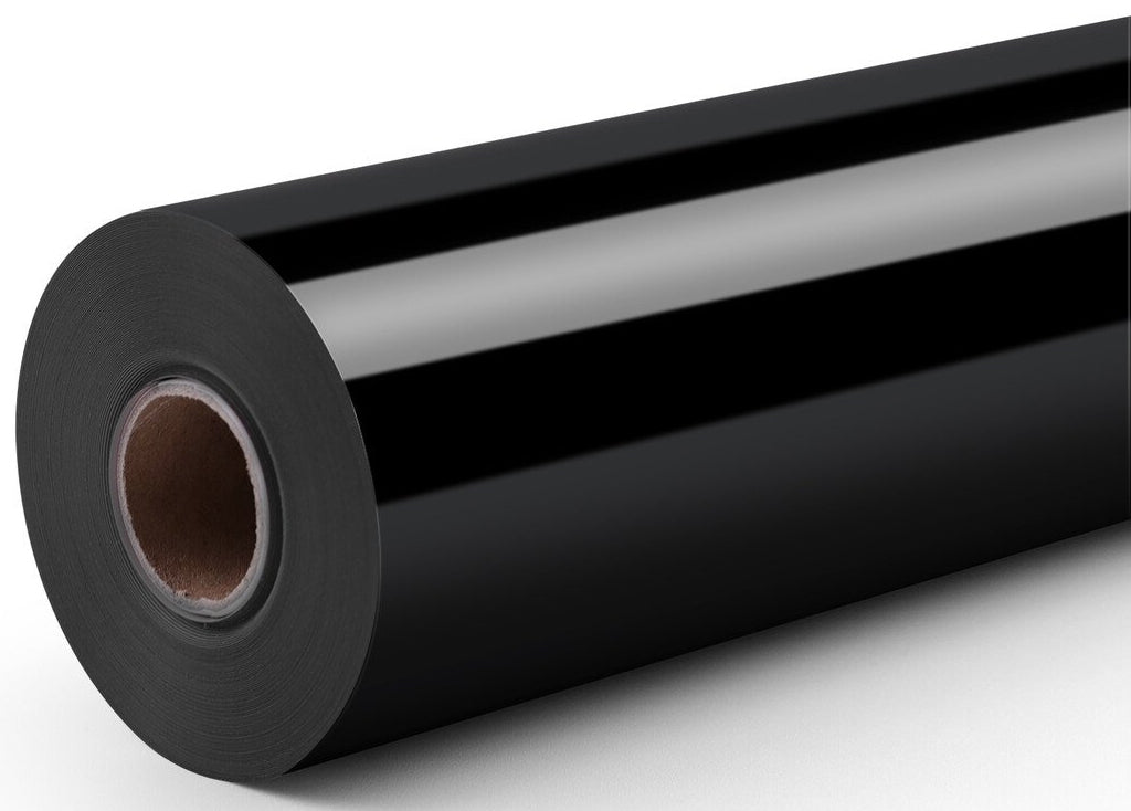 LOKLiK Aufbügelfolie (HTV), Schwarz, Glänzend, 30,5 × 180 cm, 1 Rolle