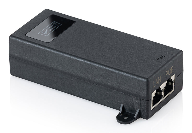 Digitus PoE-Injektor – Gigabit, IEEE 802.3bt PoE++ (4PPoE), 60 W, 2× RJ-45, bis 100 m, Schwarz