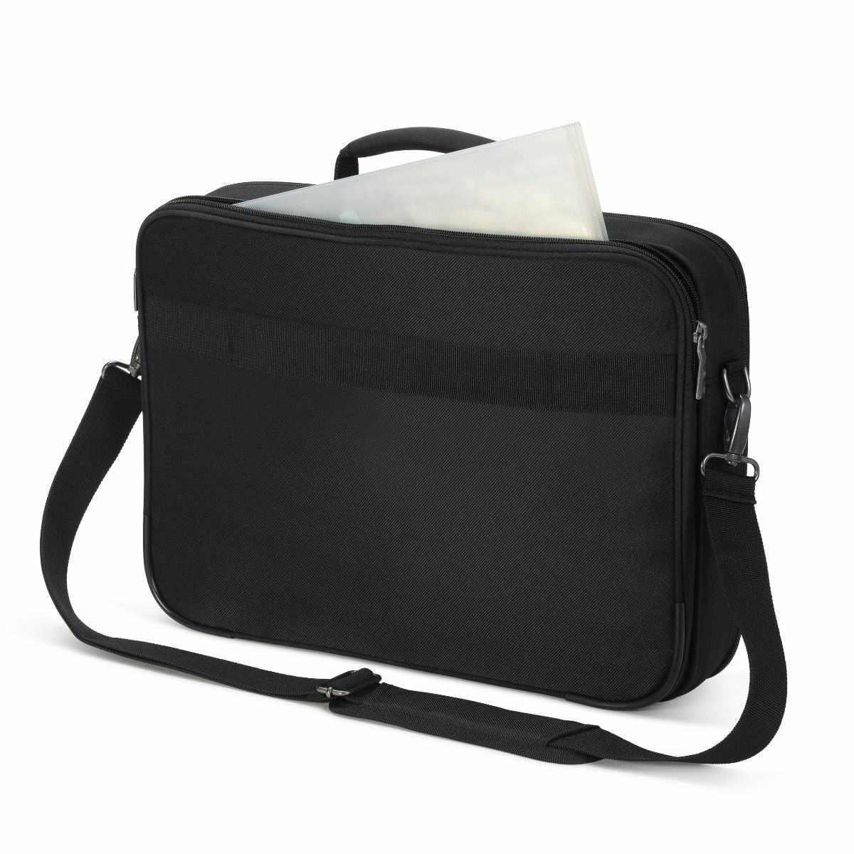 DICOTA ECO Multi Plus Select Notebook-Tasche für bis 15,6" – Trolley-Band, abnehmbarer Schultergurt – Schwarz