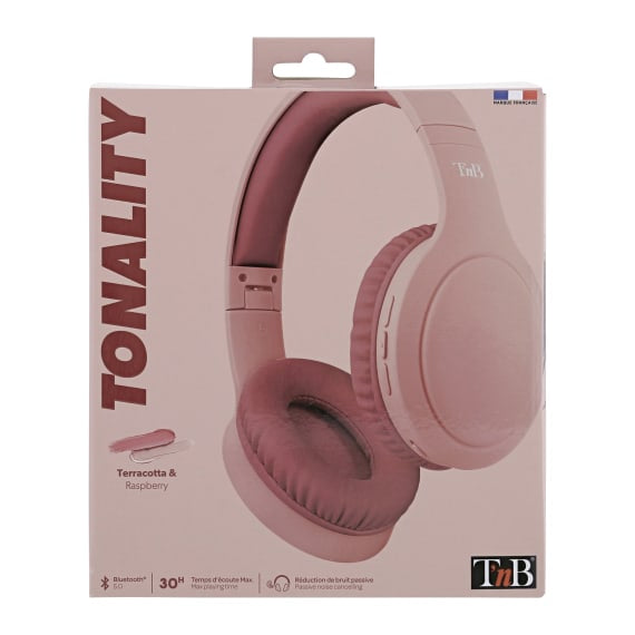 T'nB Tone On-Ear Kopfhörer – Stereo, Kabel + BT, 3,5 mm Klinke, faltbar, Terrakotta, BT 5.1