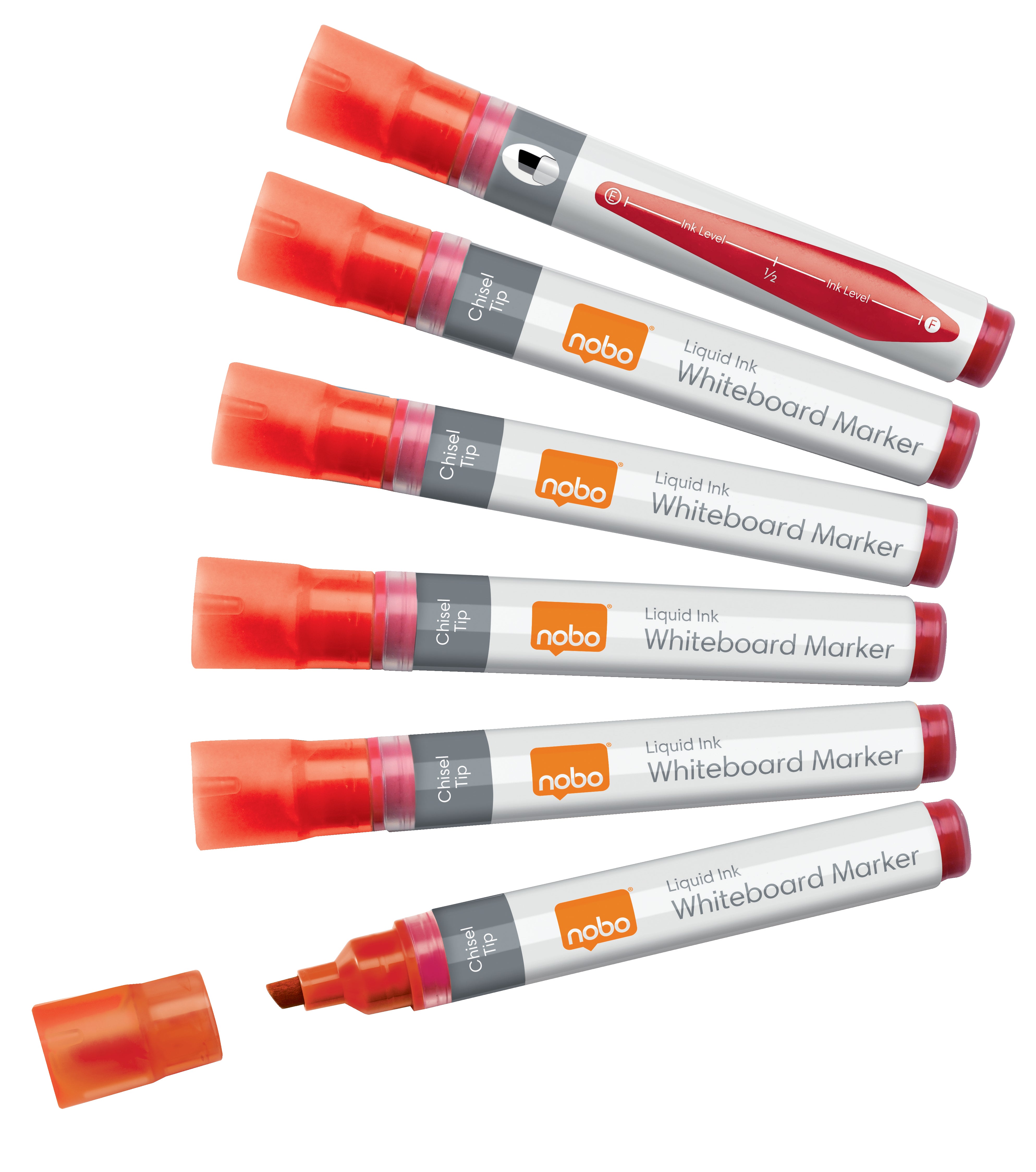 Nobo Nicht-permanenter Marker N-Marker Viscom – fein 4 mm – rot – 10er-Set – trocken abwischbar