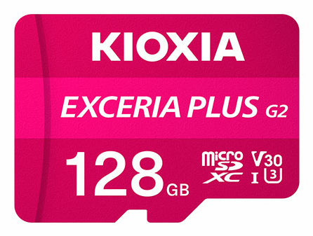 Kioxia Exceria Plus microSDXC 128 GB – UHS-I, Klasse 10, U3, V30, A1, 100/65 MB/s, inkl. SD-Adapter