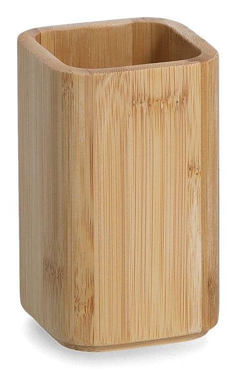 Zeller Present Zahnbürstenhalter (freistehend) – Bambus, 7×7×11,4 cm, Braun