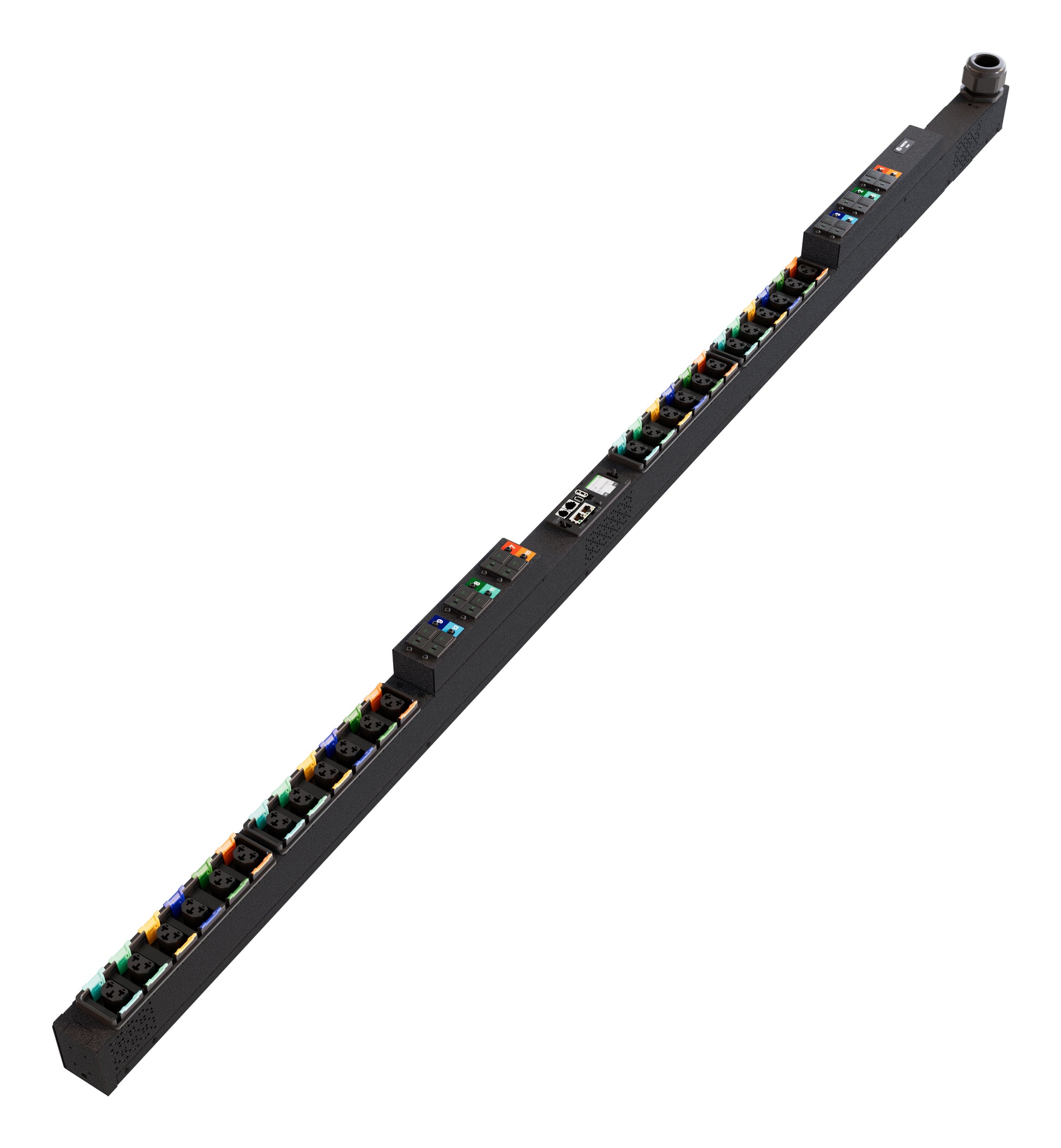 Vertiv Rack-PDU – Überwacht, 3-phasig, Senkrecht 0U, 63 A 240–415 V, 24×C13/C19, Schuko (Typ E/F)