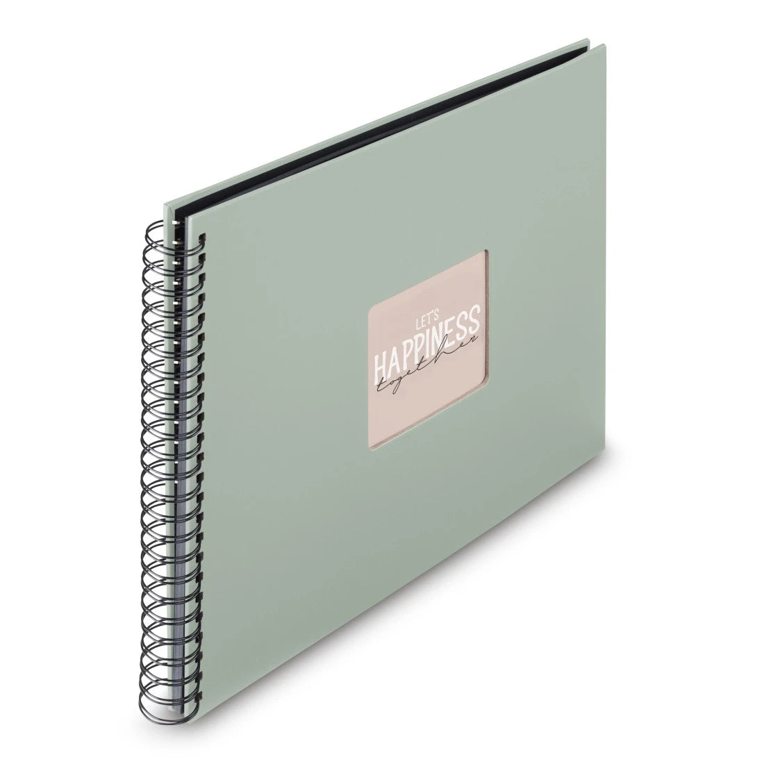 Hama Fine Art – Fotobuch, Spiralbindung, 50 Seiten, schwarz, 36 × 32 cm, Papier, Salbei, mit Einstecktasche