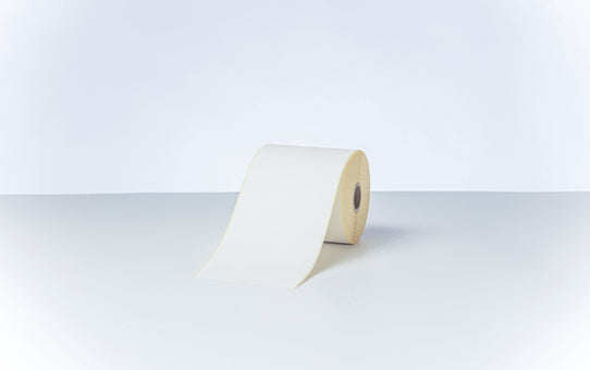Brother Endlos-Etiketten, 102 mm × 56,4 m, Weiss, Papier, Permanent, für Thermo-Etikettendrucker, 8 Rollen