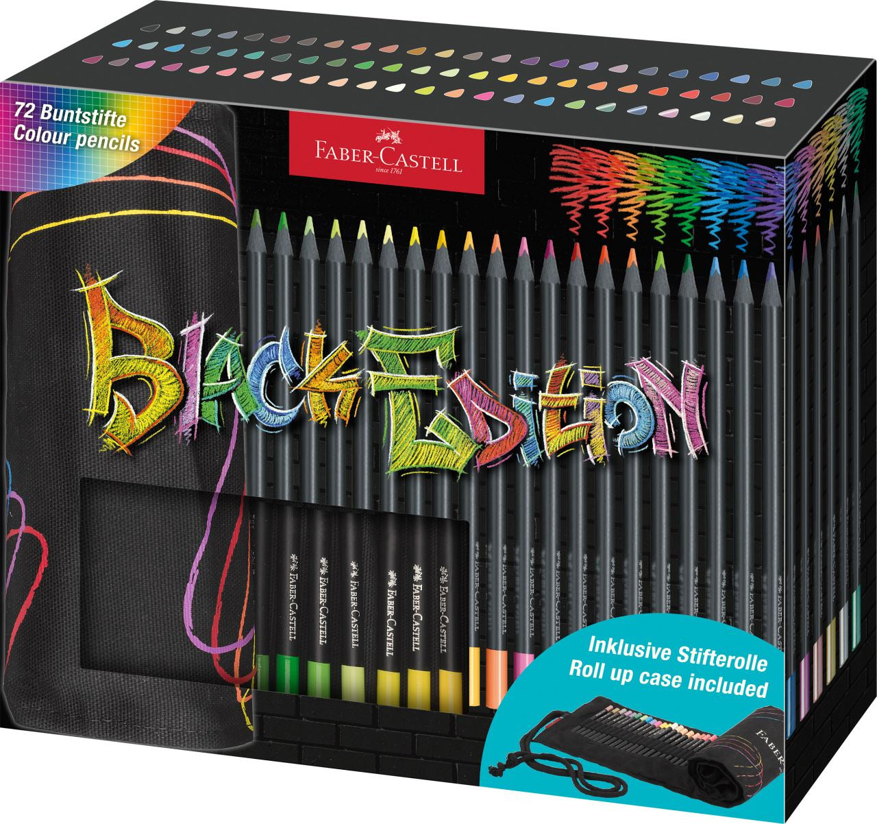 Faber-Castell Black Edition Buntstifte – Dreieckig, 72 Stk.