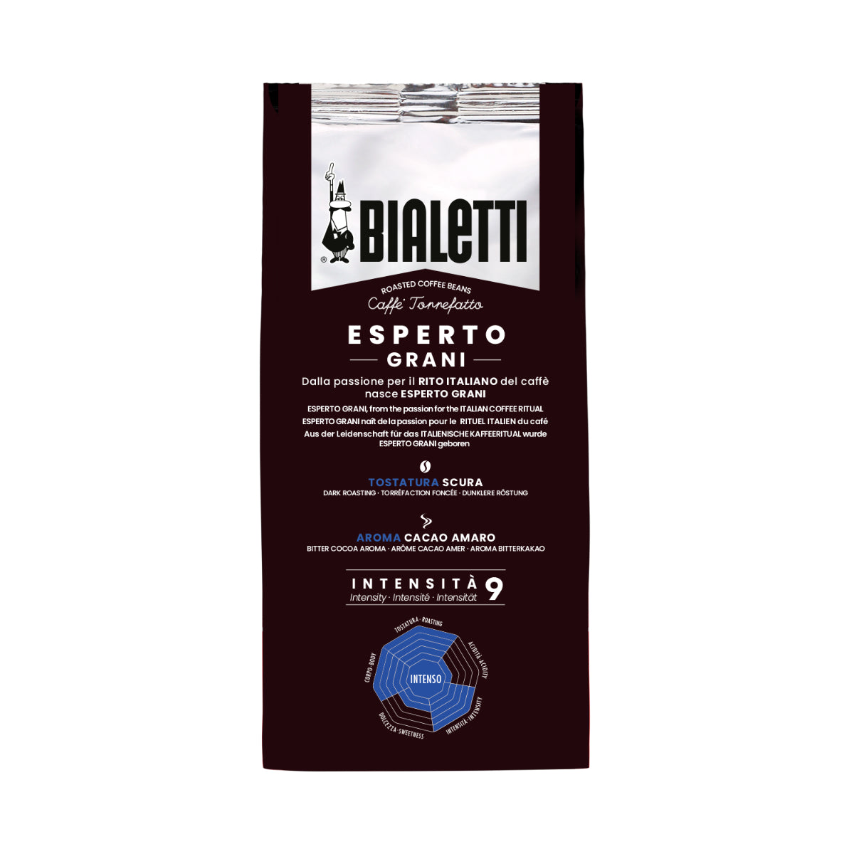 Bialetti Intenso – Kaffeebohnen – Café Crème, Intensität 9, 500 g