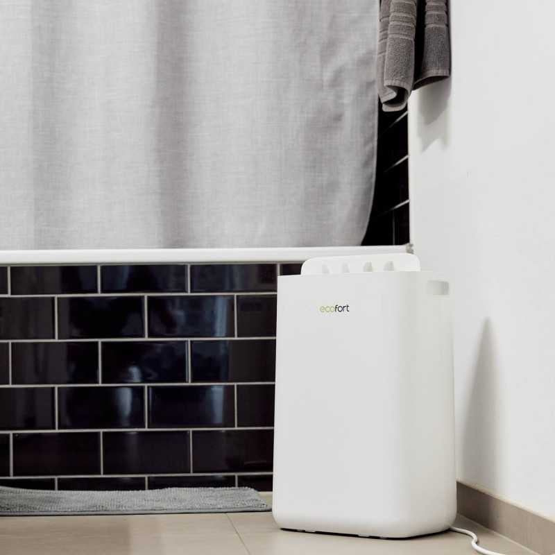 Ecofort Luftentfeuchter ecoQ – 13 L/24 h, bis 30m², Tank 2,3 l, Hygrostat, WLAN, App-Steuerung, 39 dB