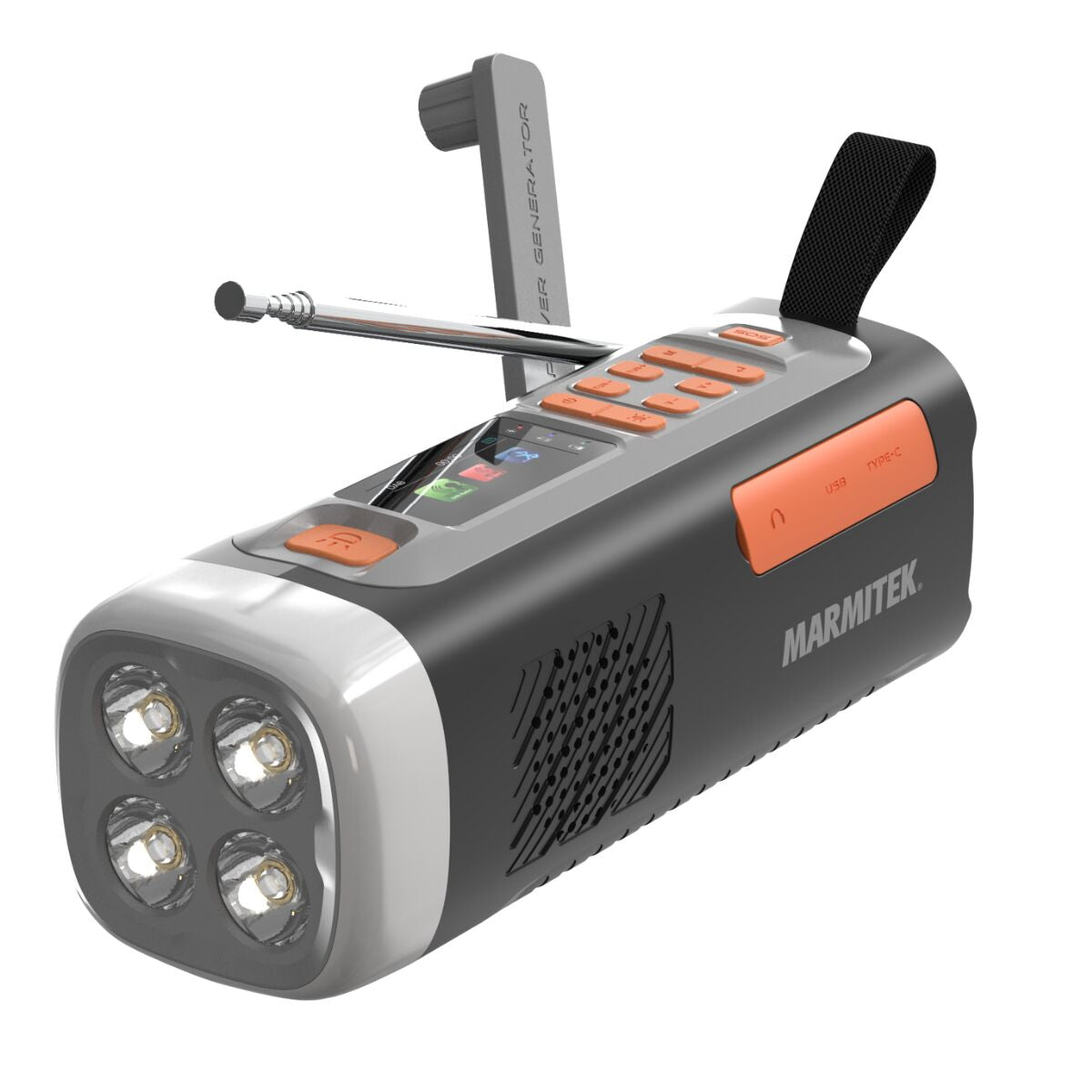 Marmitek RESQ 200 – Tragbares DAB+ Radio, FM, Bluetooth, IPX3 – Schwarz
