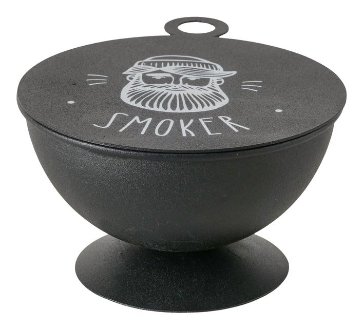 Boltze Runder Aschenbecher – Schwarz/Weiss – Ø 14,5 cm × 7 cm – Metall – 1 Stk