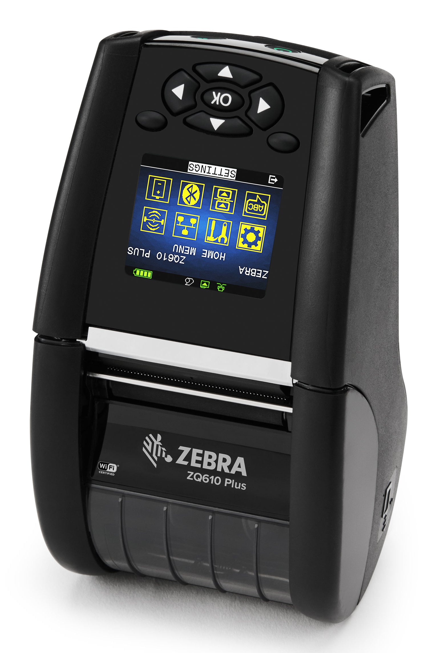 Zebra ZQ620 Plus – Mobiler Handdrucker, Thermodirekt, für Etiketten bis 72 mm, 203 dpi, USB, WLAN, Bluetooth