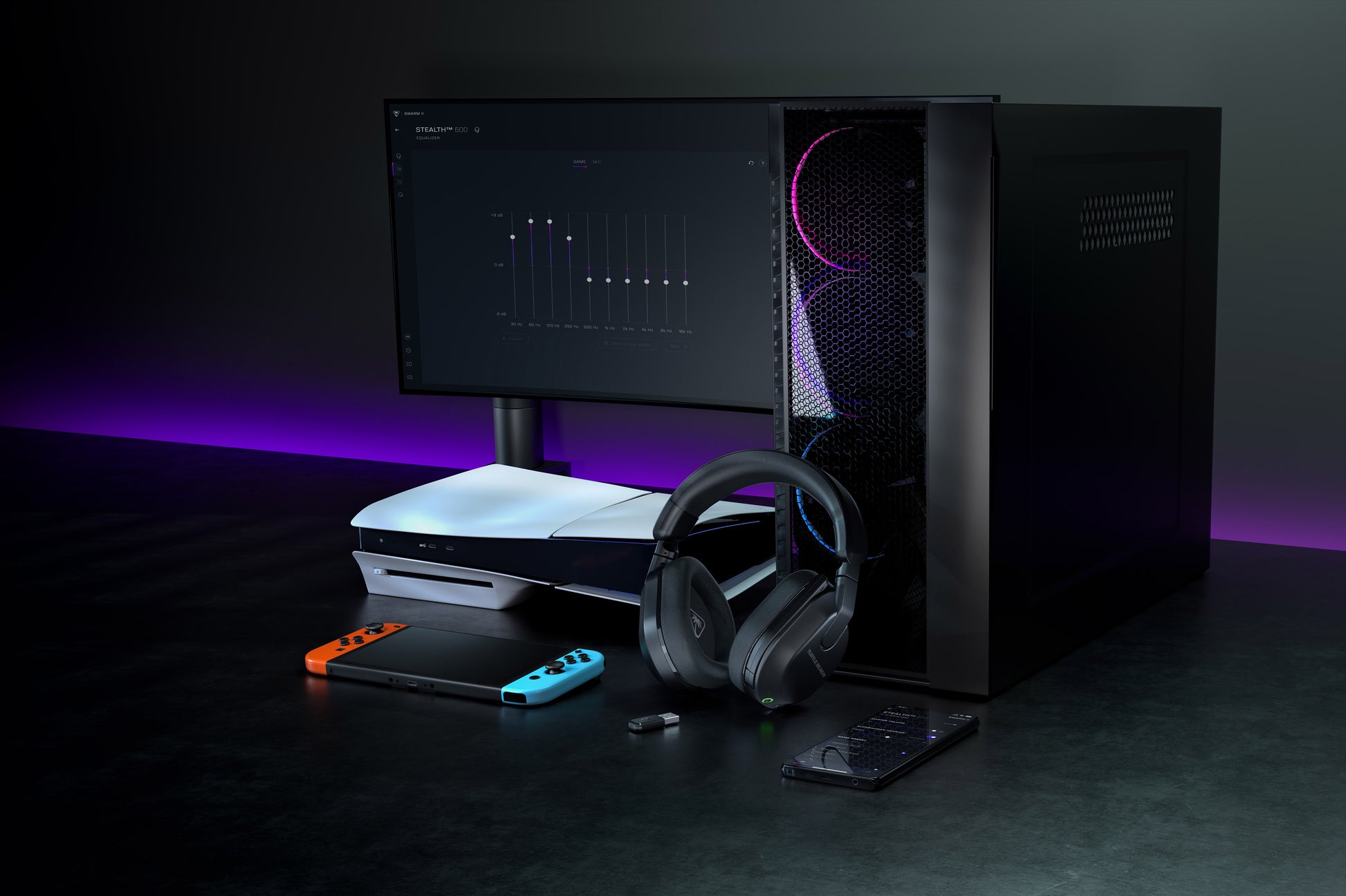 Turtle Beach Stealth 600 Gen3 – Gaming-Headset, 2,4 GHz + Bluetooth 5.2 – Schwarz, für PS5/PS4/PC – bis 80 h