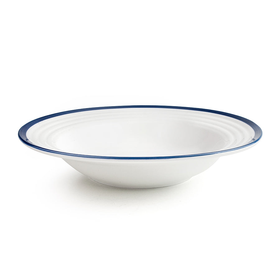 Ibili Speise-Service Provence – Set 12-teilig, Ø 27,1 cm, Porzellan, Blau/Weiss, spülmaschinenfest