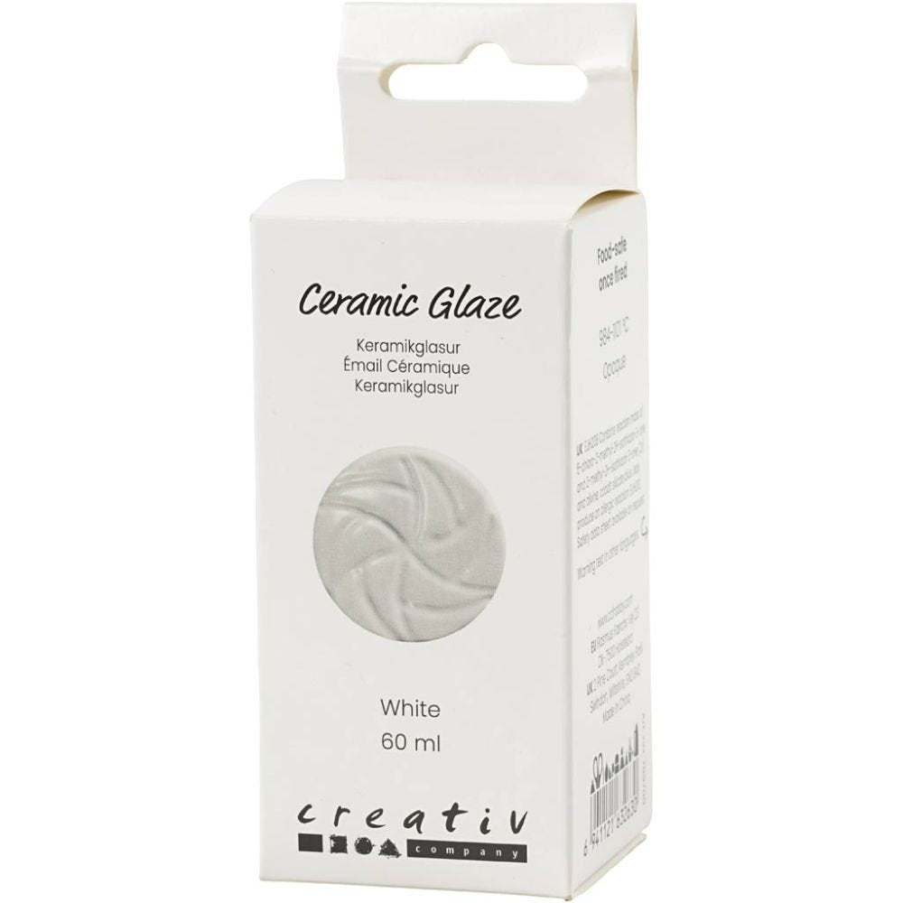Creativ Company Keramikglasur – Weiss – 60 ml – für Keramik