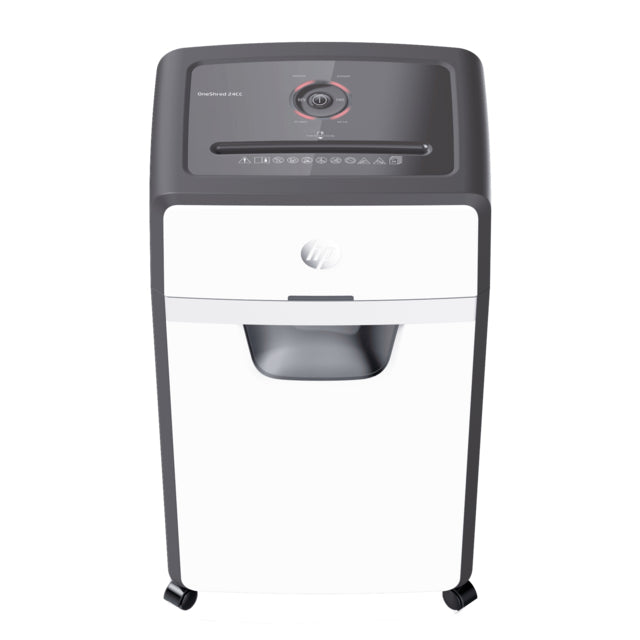 HP OneShred 24CC – Aktenvernichter mit Autofeed, DIN P-4, Partikelschnitt 4 × 35 mm, 24 Blatt, 30 l