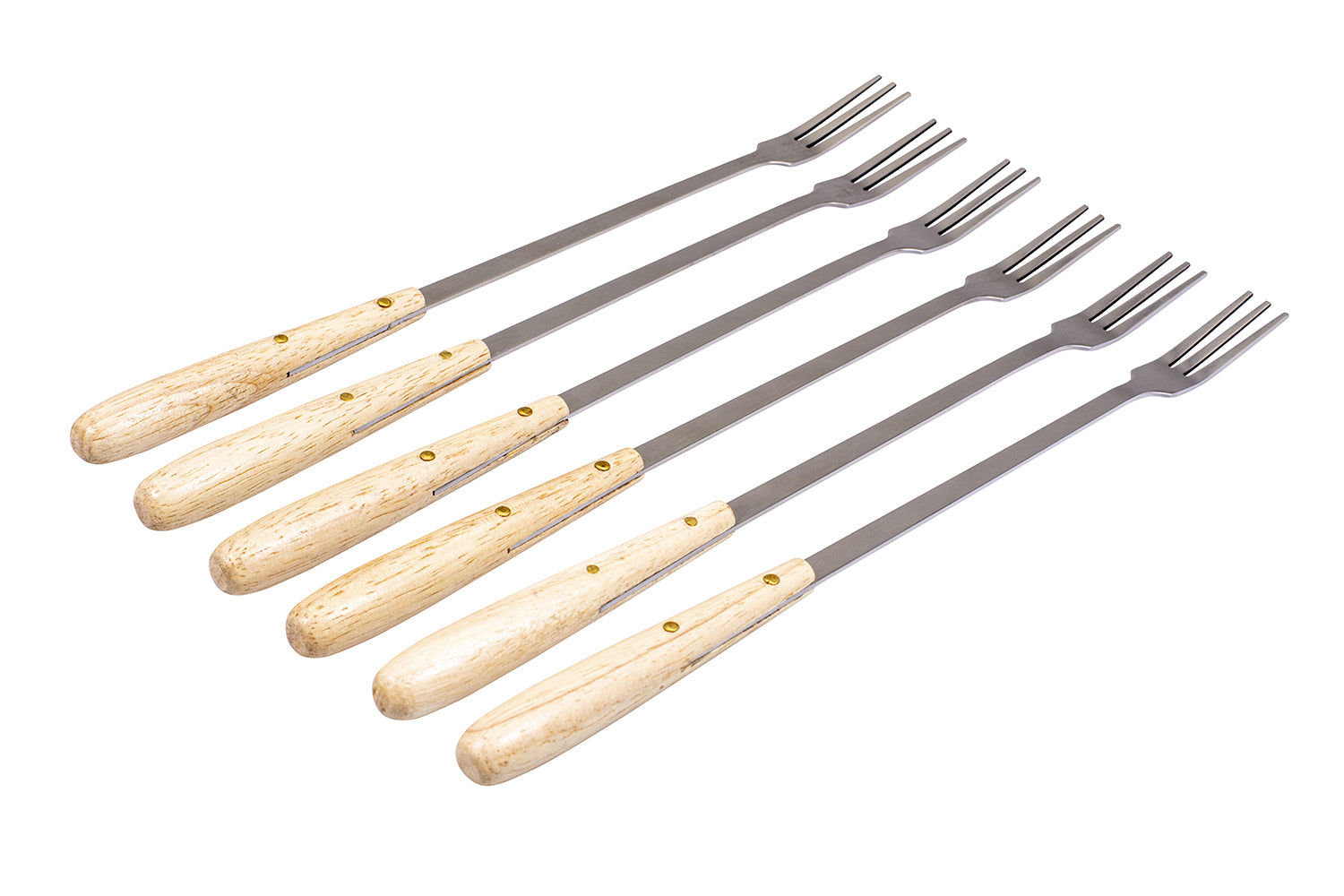 Kadastar Fonduegabeln 6 Stk., 26 cm, Edelstahl 18/0, Gummibaumgriff