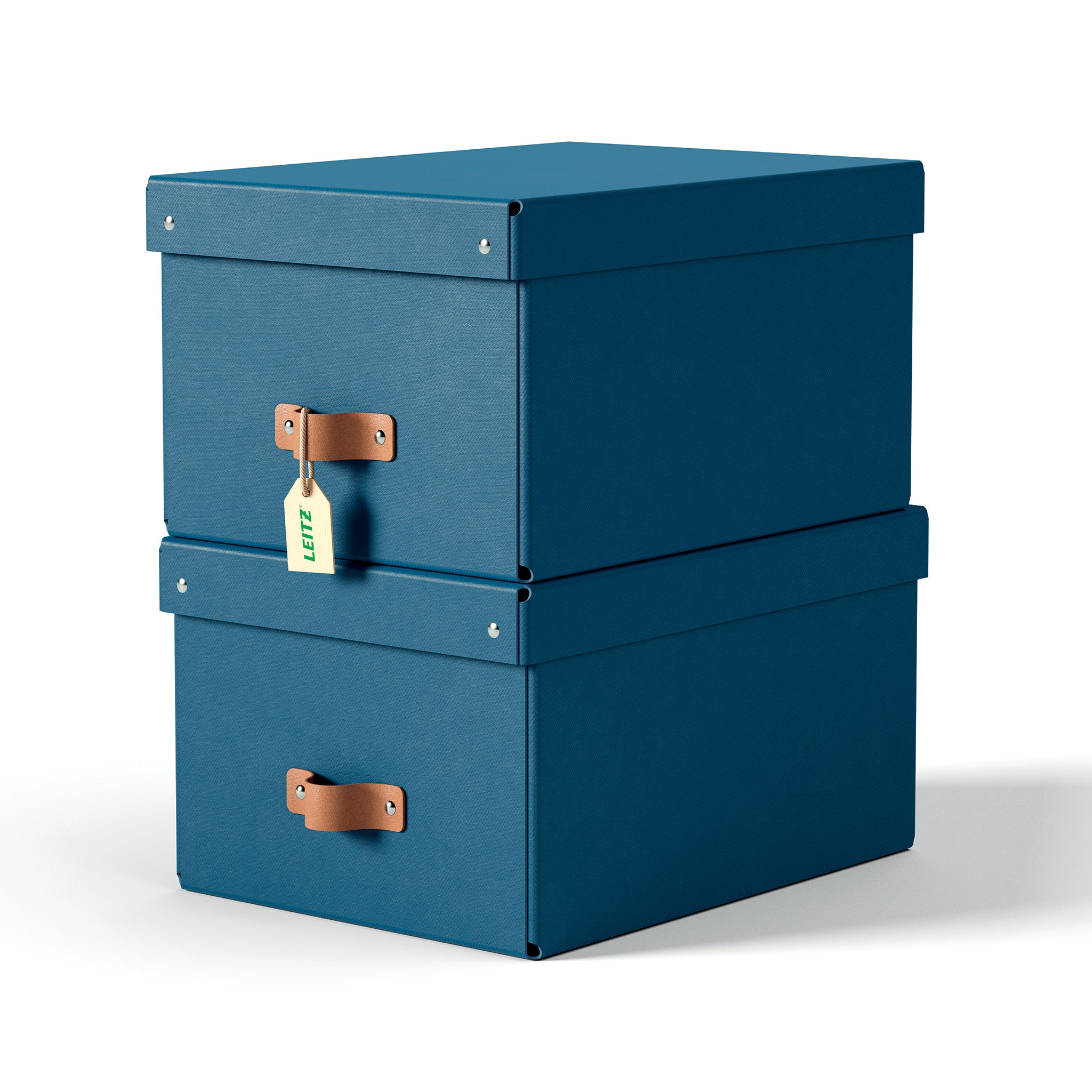 Leitz Aufbewahrungsbox 17 l – mit Tragegriff, 265 × 200 × 355 mm, Nachtblau, Karton, 2er Pack
