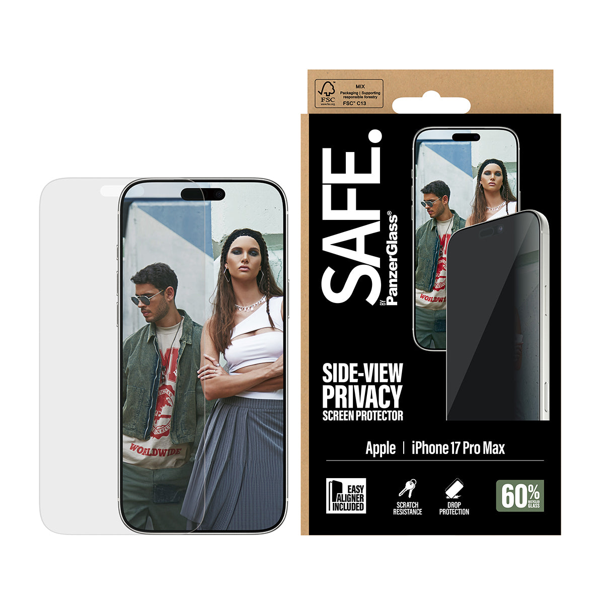 PanzerGlass Displayschutzglas – für Apple iPhone 17 Pro Max – kratzresistent, Hartglas, transparent