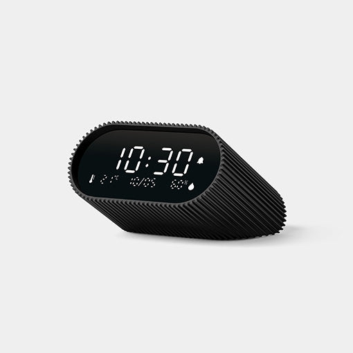 LEXON Wecker Ray – digital, schwarz matt, Aluminium, Schlummerfunktion, Thermometer