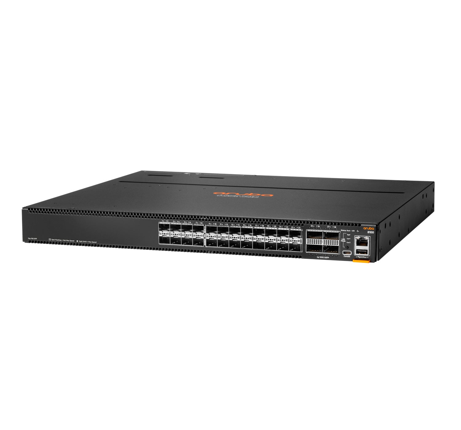 HPE Aruba Networking CX 8100-24XF4C – Managed Switch – 24×10G SFP+, 4×40/100G QSFP28, L3, 1U