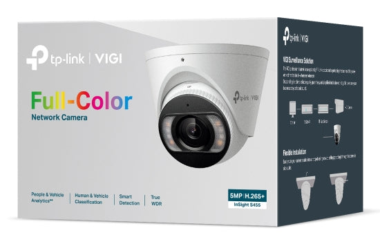 TP-Link InSight S455 Netzwerkkamera – 5 MP, 2880 × 1620 (HD3K), IP67, weiss