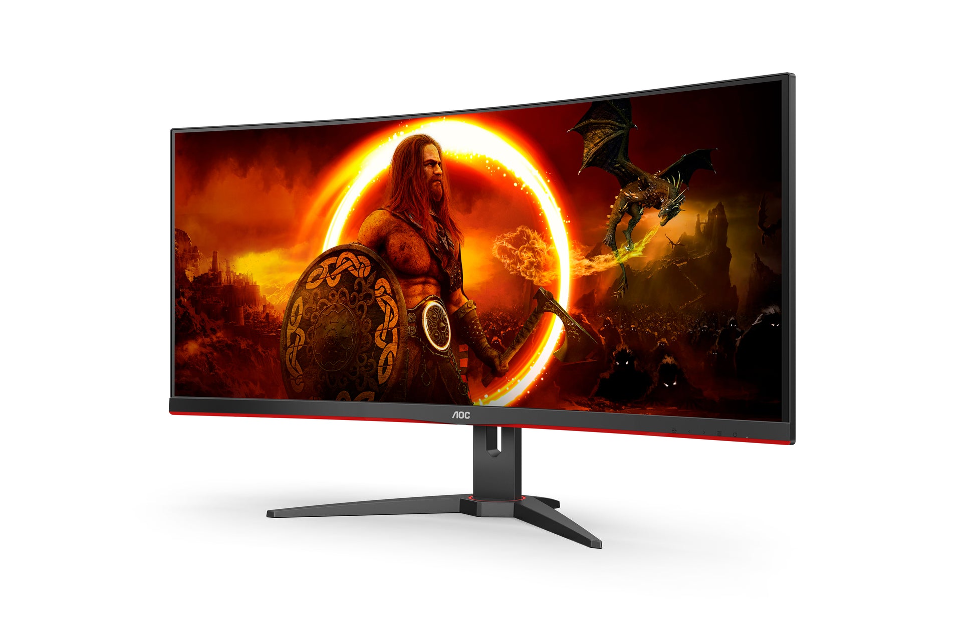 R-Go Tools AOC CU34G2XE/BK – 34", Gebogener 1500R, 3440 × 1440 (UWQHD), VA, 144 Hz, HDR10