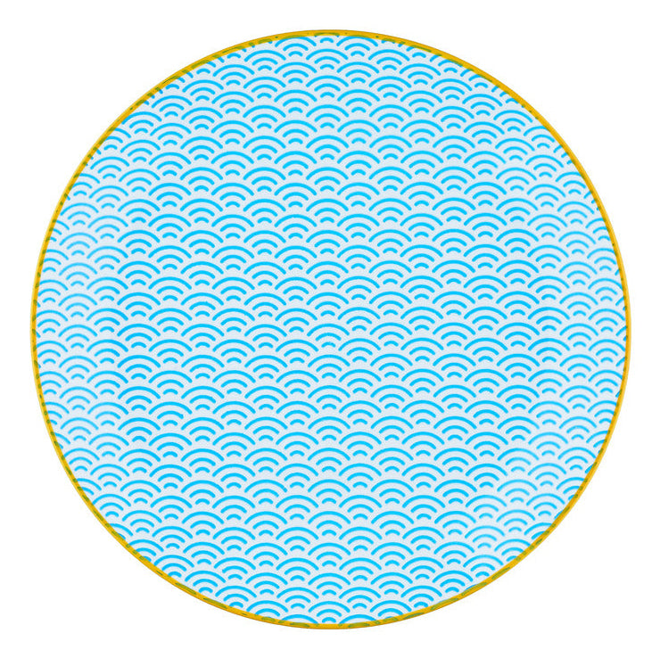 Björn Frühstücksteller – Porzellan, blau, rot, Ø 21,0 cm, 6 Stück