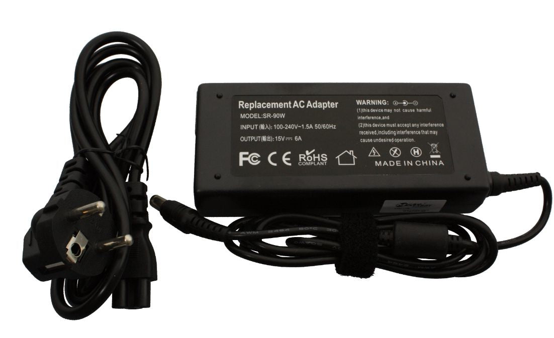 CoreParts Netzteil 90 W (15 V, 6 A) – Stecker 6,3×3,0 mm – für Toshiba Satellite, Portégé und andere – schwarz