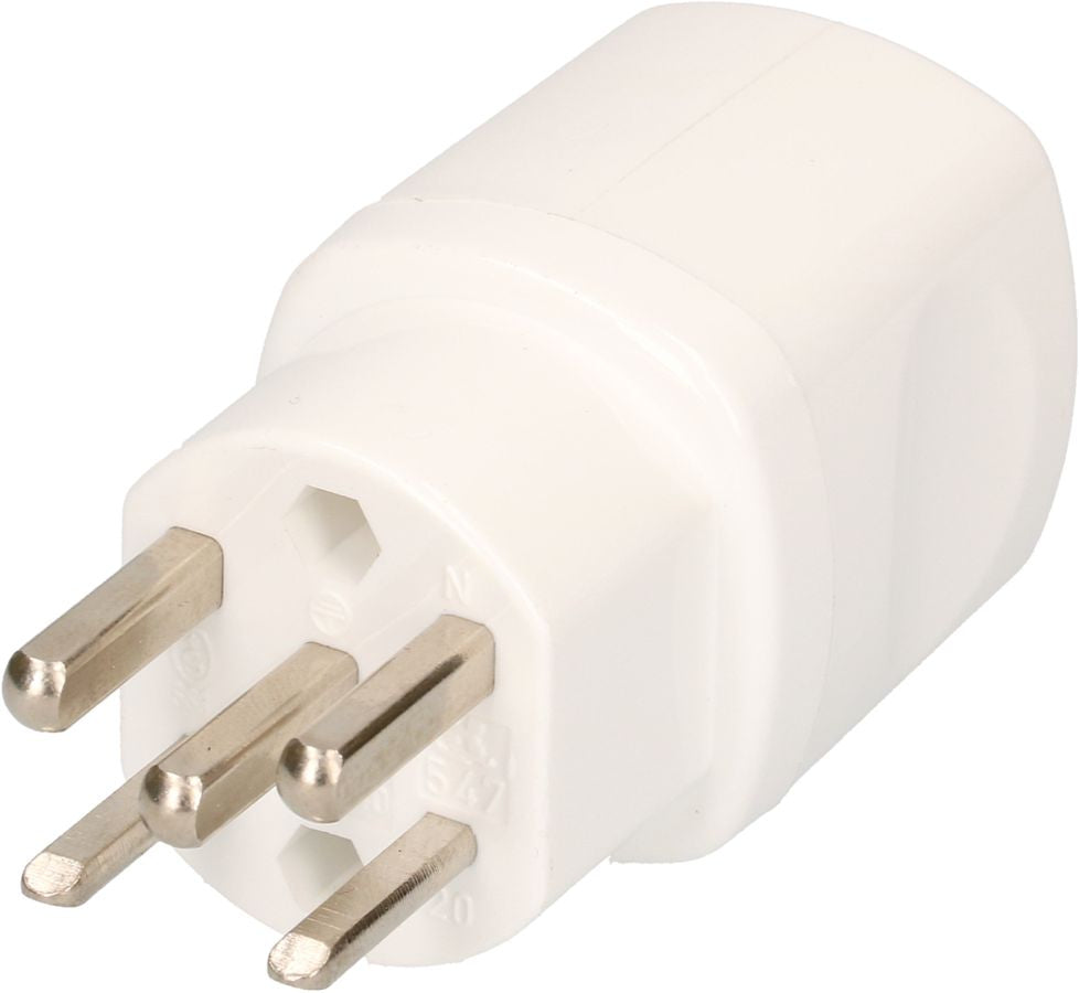 Max Hauri AG Max Hauri Montagestecker, T25 zu T23, 230 V 16 A, 38×80×41 mm – weiss