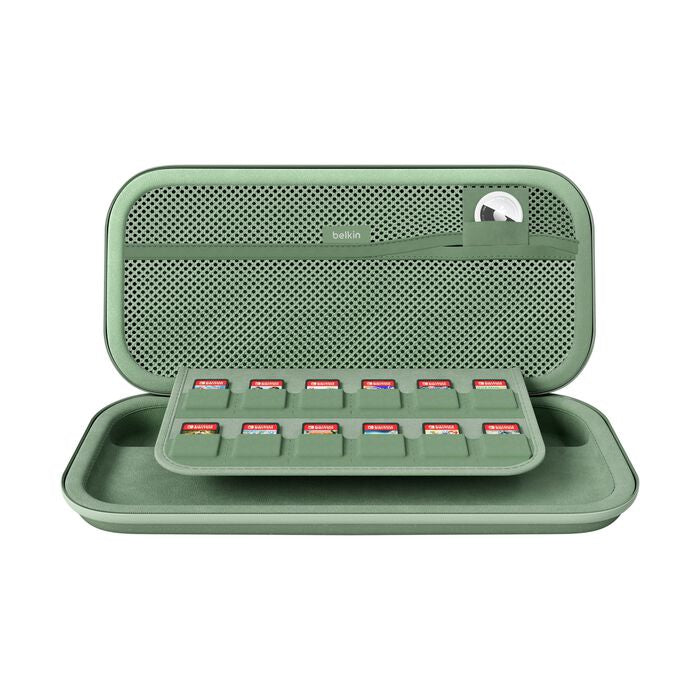 Belkin Tragetasche – wasserfest, stossfest – für Nintendo Switch 2 – 145 × 46 × 293 mm – grün, Polyester/Samt