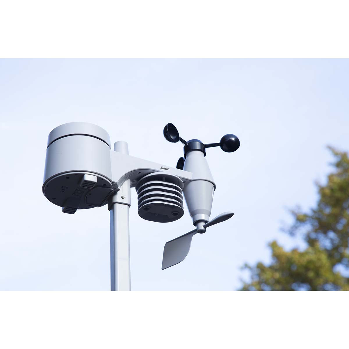 Alecto WS-4800 – Wetterstation, Funk 868 MHz, innen/außen, Hygrometer & Barometer, inkl. Aussensensor – weiss