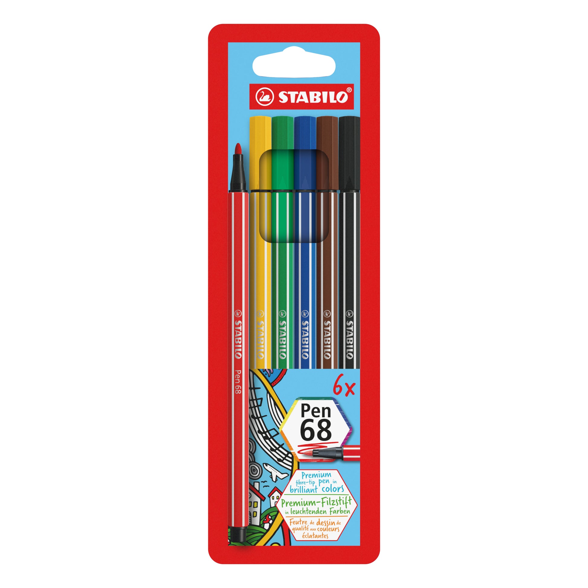 STABILO Filzstifte, Strichbreite 1 mm, 6 Farben