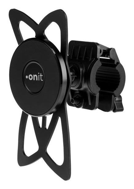 ONIT Fahrradhalterung, Fahrradlenker, magnetisch, drehbar – für Smartphones bis 7" – Schwarz, ABS/Silikon