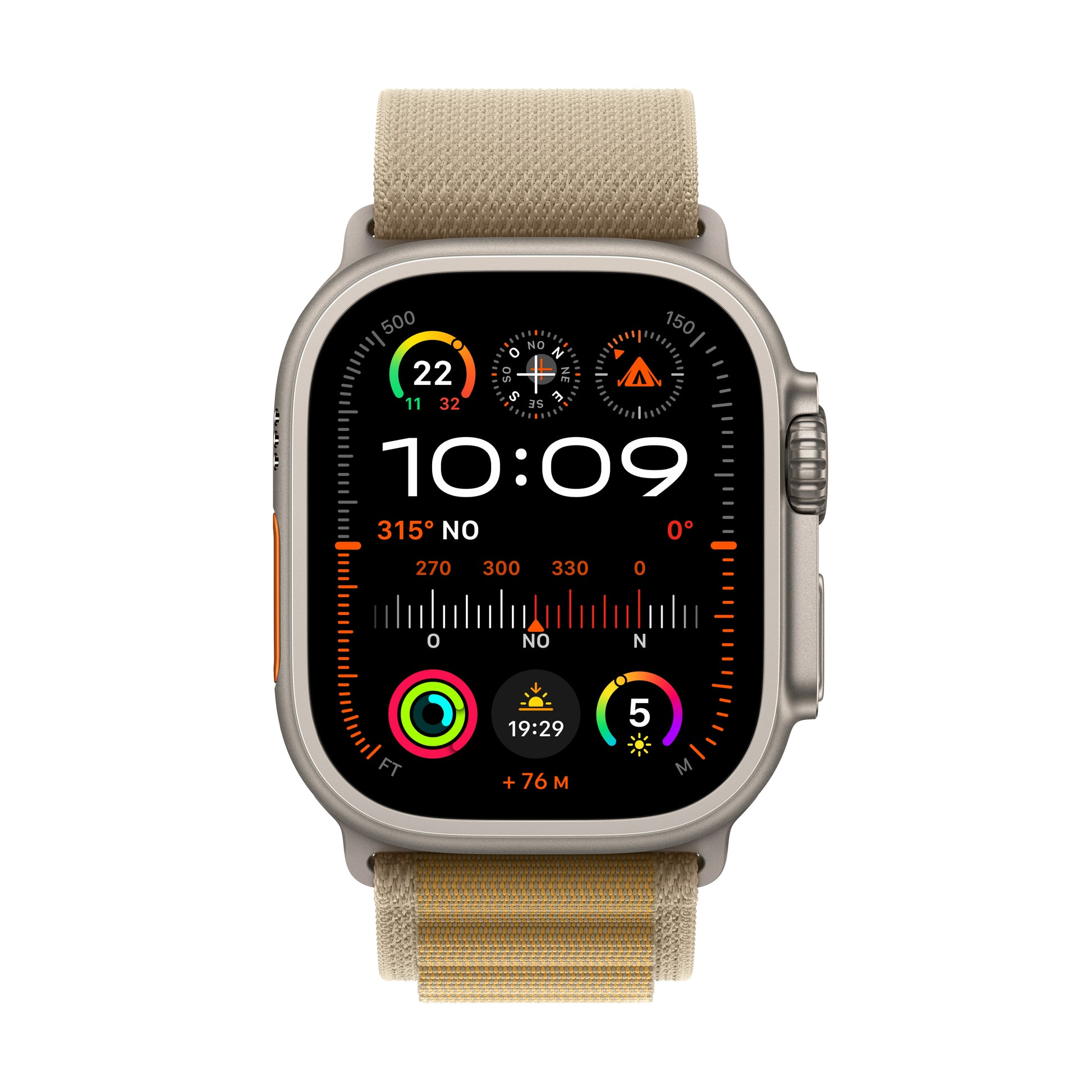 Apple Watch Ultra 2 (2024) – Smartwatch – 49 mm, LTE, OLED, Saphirglas, 100 m, Natürliches Titan, Alpine Loop M